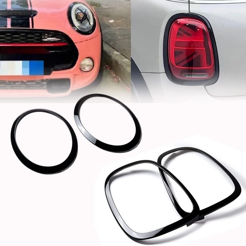 Astra Depot Glossy Black Headlight and Tail Light Trim Surround Rings for MINI COOPER 2014-2021 - Image 2