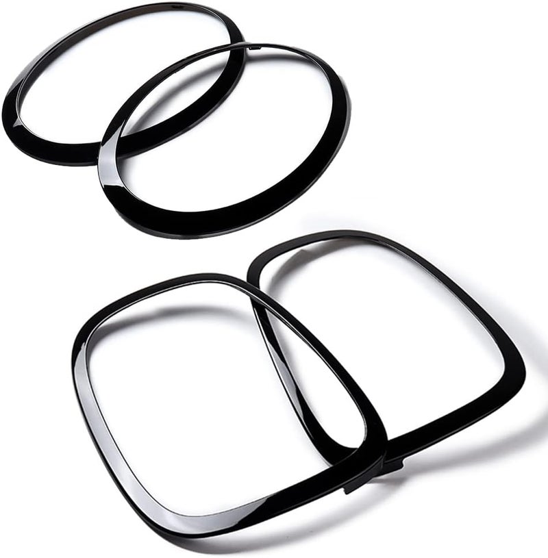 Astra Depot Glossy Black Headlight and Tail Light Trim Surround Rings for MINI COOPER 2014-2021 - Image 1