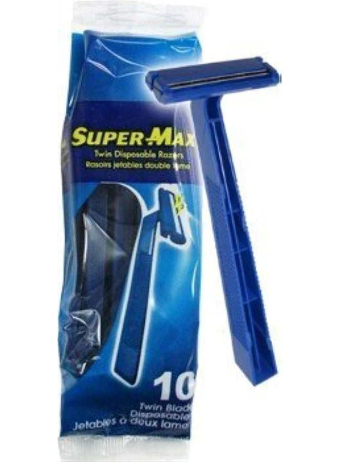 Supermax Super Max Twin Blade Disposable Razor - 10 Pack - Image 2
