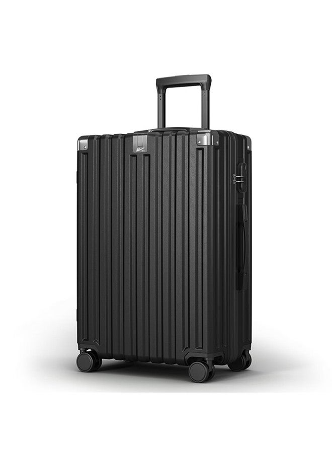 Pull Back Warrior 22-inch Luggage Suitcase For Men And Women, Small Lightweight Travel Trolley Case With Password Lock, Black - Image 1