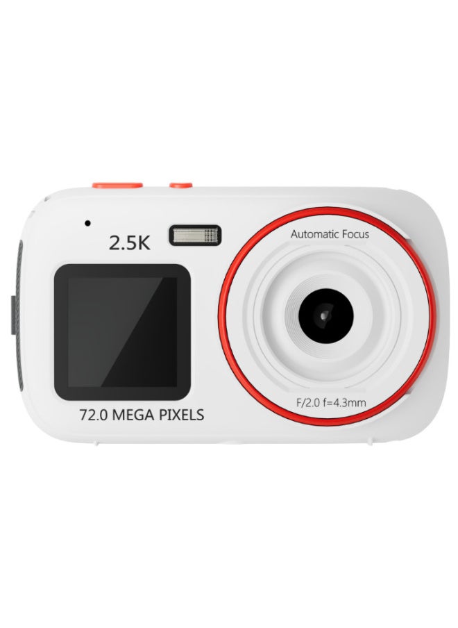 Generic Digital Camera Dual-Screen Hd 72.0million Pixel Digital Home Mini Card Machine Travel Portable Shooting-Body Color:White  - Image 1