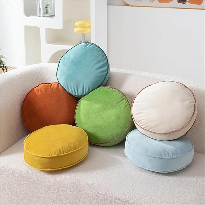 2 Pcs Soft Round Cushion with Fillings Stuffed Floor Seat Mat Meditation for Adults(Color 5) - Image 2