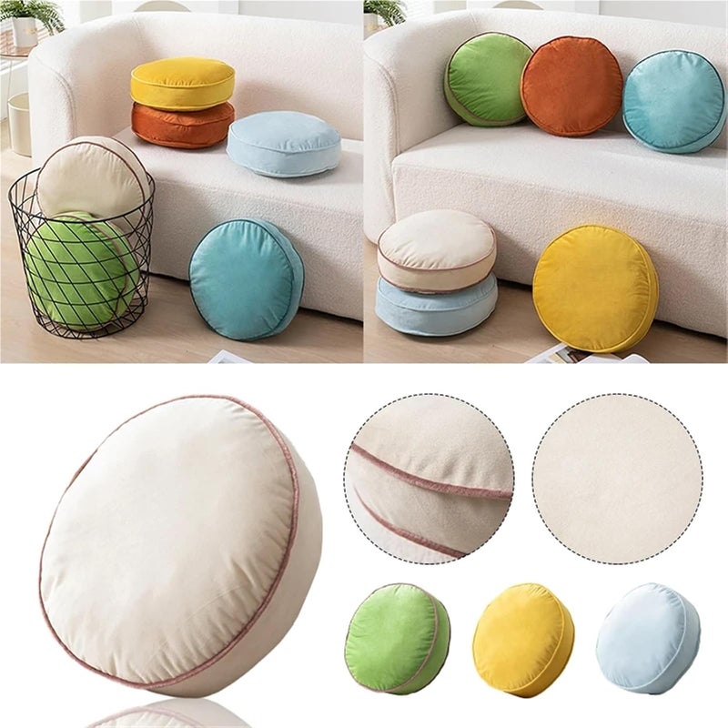 2 Pcs Soft Round Cushion with Fillings Stuffed Floor Seat Mat Meditation for Adults(Color 5) - Image 5