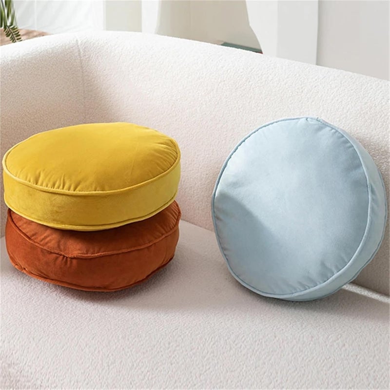 2 Pcs Soft Round Cushion with Fillings Stuffed Floor Seat Mat Meditation for Adults(Color 5) - Image 3