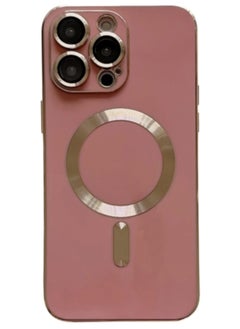 Generic Case For iPhone 13 Pro Magsafe Plating TPU Phone Case with Lens Film Rose Red  - Image 1
