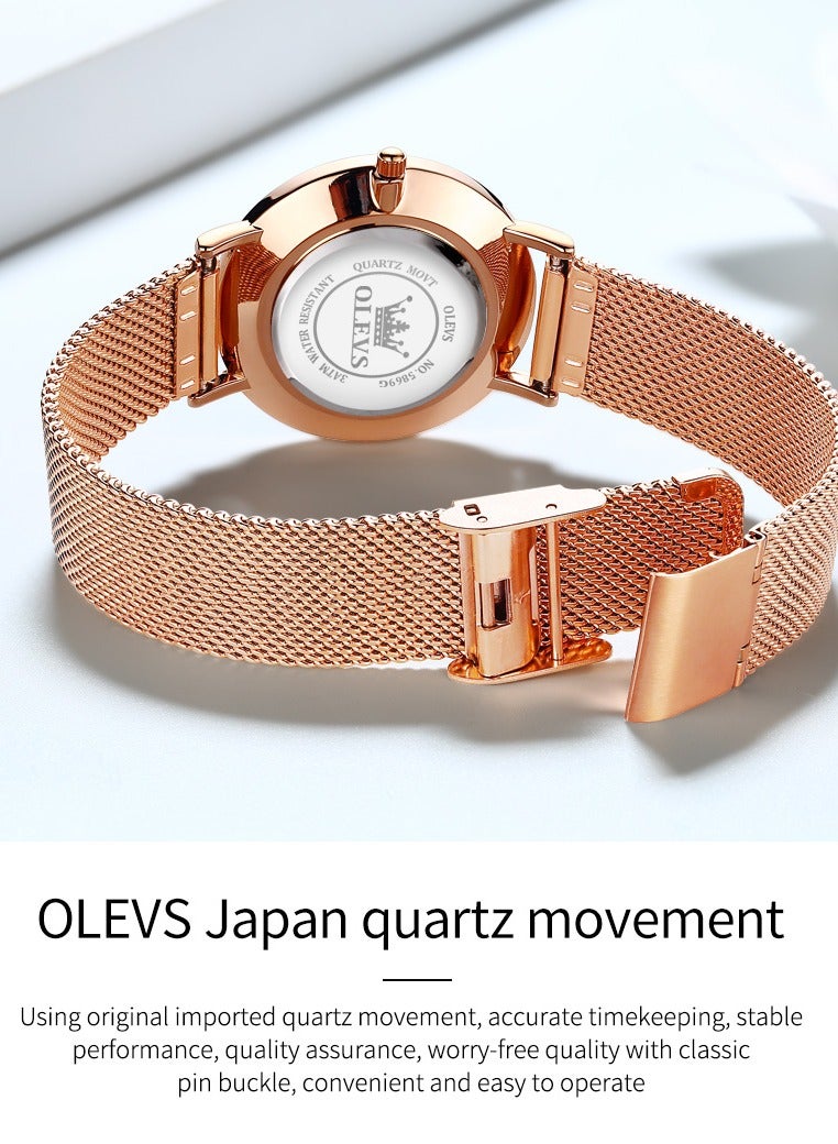 OLEVS OLEVS Couples Watches Men and Women Watches Ultra Thin Quartz AnalogWrist Watches Casual Stainless Steel His and Hers - Image 3