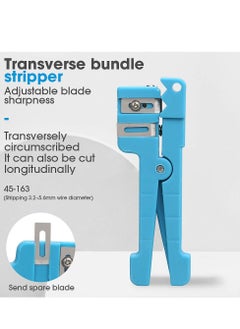 Excefore Fiber Optic Jacket Stripper, 3 Models Fiber Optic Cutter Tool 45-162 & 45-163 & 45-165 Coax Cable Stripper Fiber Optical Buffer Tube Jacket Coaxial Cable Crimper Universal Wire Stripper  - Image 3