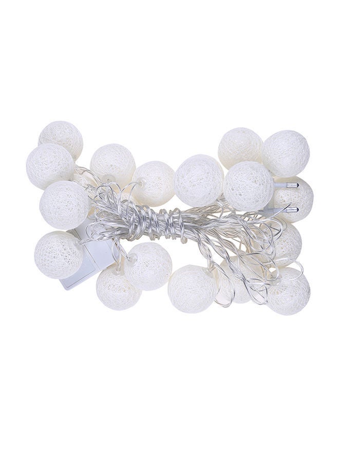 NIBEMINENT Cotton Ball Garland LED Fairy String Light Yellow - Image 1