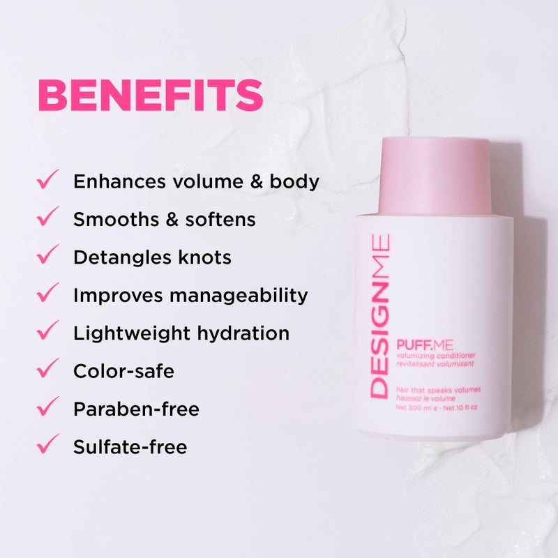 Design.Me PUFF.ME Volumizing Conditioner | Hydrating, Adds Volume, Body and Shine for Thicker & Bouncier Hair | For Fine & Medium Hair | Boosts Shine | Vegan, Color-Safe, Paraben & Sulfate Free - Image 2