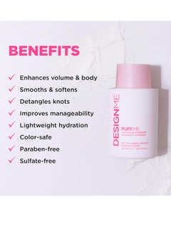 Design.ME PUFF.ME Volumizing Conditioner by DESIGNME | Hydrating Conditioner with Sunflower Seed Oil for Hair Volume | Detangling Conditioner for Straight & Wavy Hair | Sulfate Free Conditioner  - Image 3