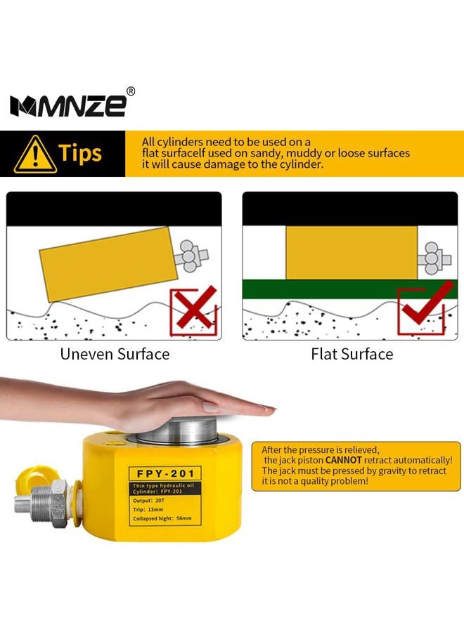 MMNZE 20T 13مم/0.51" مكابس هيدروليكية ذات شوط  مجموعة رافعات هيدروليكية صغيرة، مجموعات باور بورتا، تنقبض تلقائياً، مكابس رفع أحادية الفعل مع مضخة يدوية هيدروليكية CP-180 - Image 5