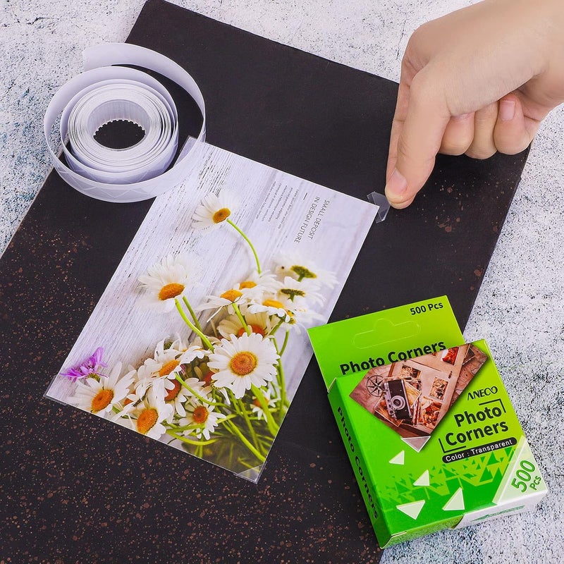 Aneco 2 Pack Transparent Photo Corners Clear Picture Mounting Corner Stickers for DIY Album, Scrapbook, Journal, 500 Pieces/Pack - Image 5