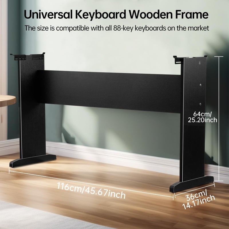 AODSK Universal Wooden Stand for Digital Pianos, Reinforced Edition, Adjustable Width Digital Piano Rackâ€”Sturdy, Non-Slip, Scratch-Resistant Design, Compatible with Multiple Keyboards - Image 4