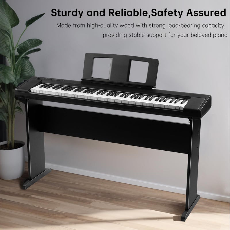 AODSK Universal Wooden Stand for Digital Pianos, Reinforced Edition, Adjustable Width Digital Piano Rackâ€”Sturdy, Non-Slip, Scratch-Resistant Design, Compatible with Multiple Keyboards - Image 2