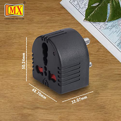 MX 2-Pack 3-Pin Universal Travel Adapter with Child Safety Shutter & Indicator – Converts US, UK, and Other Plugs to India, 5A to 15A Power Adapter - Image 5