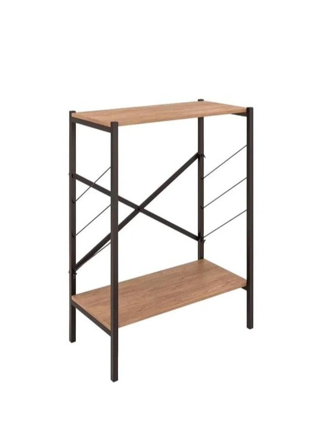 إكسبرت طاولة قهوة جانبية ،ركن قهوة، طاولة جانبية، مكتبة كتب، مكونة من 2 أسطح خشبية للتخزين والتنظيم لتلبي جميع احتياجاتك - بني / اسود EI - 305 - Image 5