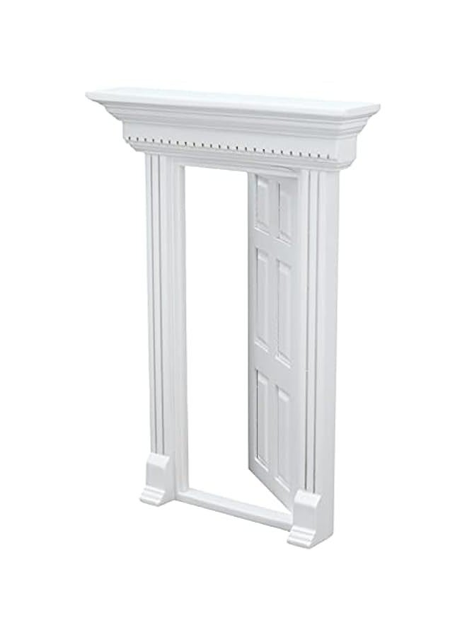 Dollhouse Door, 1:12 Doll House Mini Wooden Doors Flat Top Door Can be Opened Doll House Parts(White) - Image 3