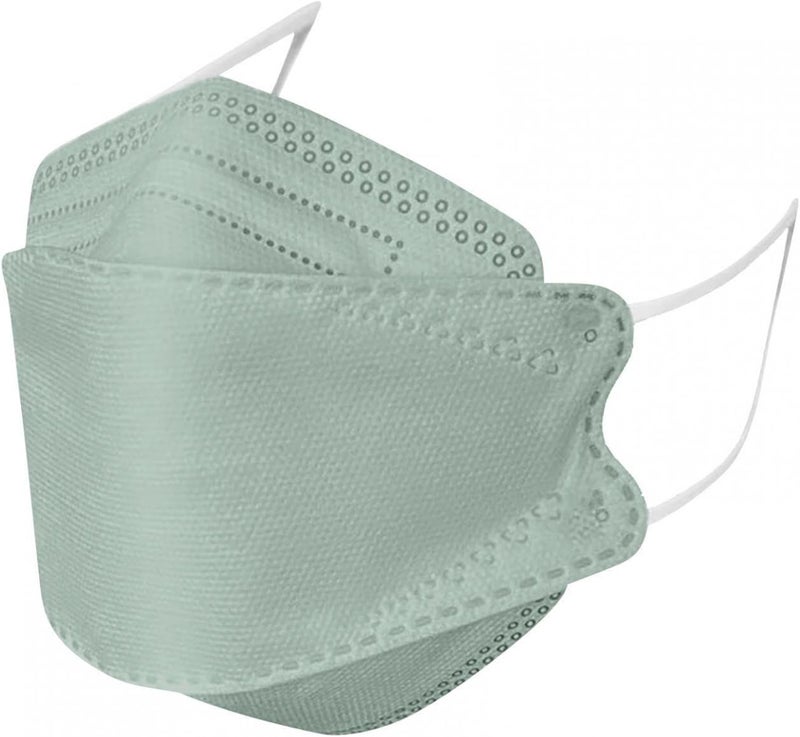 woobles 50/100PC KF94_Fish Type Mask Face_Mask, Adults 4-Ply Layer Filter Non Woven Fabric Face_Mask for Women Green-50pcs - Image 1