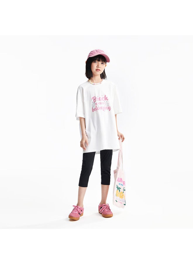 Annil Children'S Wear Girls' Round Neck Short Sleeve T-Shirt Summer New Breathable Quick-Drying Pure Cotton Sports Casual - Image 3