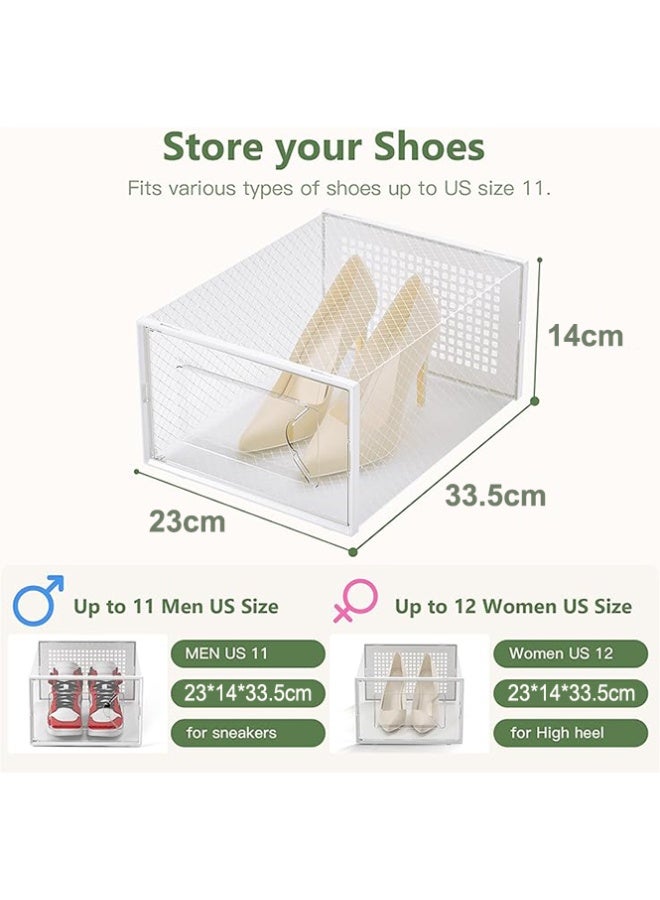 بلومنغ تايم مجموعة صناديق الأحذية المكونة من 12 قطعة ، تخزين قابل للتكديس ، تجميع ومزيج مجاني ، منظم أحذية بفتحة جانبية ، صناديق أحذية بلاستيكية ، خزانة أحذية بلاستيكية موفرة للمساحة ، رف أحذية منزلي مقاوم للغبار - Image 4