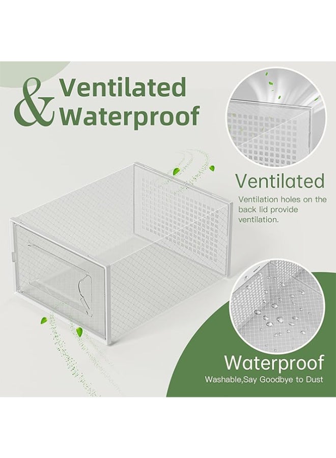 بلومنغ تايم مجموعة صناديق الأحذية المكونة من 12 قطعة ، تخزين قابل للتكديس ، تجميع ومزيج مجاني ، منظم أحذية بفتحة جانبية ، صناديق أحذية بلاستيكية ، خزانة أحذية بلاستيكية موفرة للمساحة ، رف أحذية منزلي مقاوم للغبار - Image 5