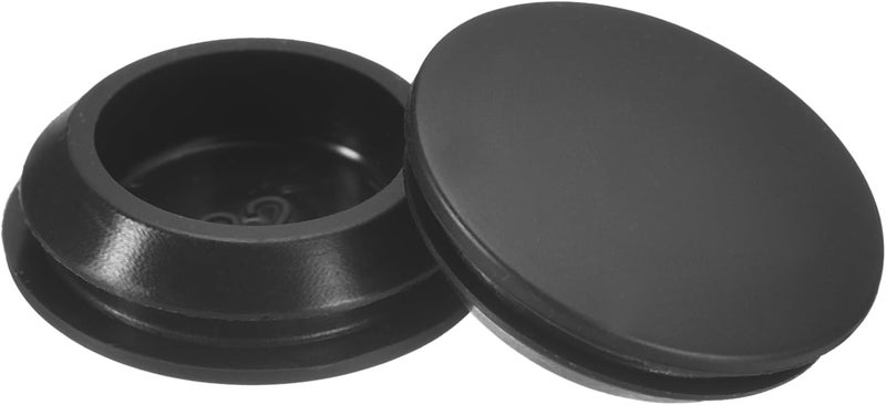 QUARKZMAN Pack of 8 Silicone Plugs, Round Rubber Stoppers for Locking into 22-24 mm Holes, Waterproof Hole Plugs for Metal Pipes, Furniture End Caps, Black Inserts - Image 1