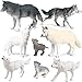 RCOMG 8PCS Wolf Toy Figures Realistic Wild Animal Wolf Figurines Plastic Jungle Forest Animal Toys Figurines for Kids Boys Girls - Image 3