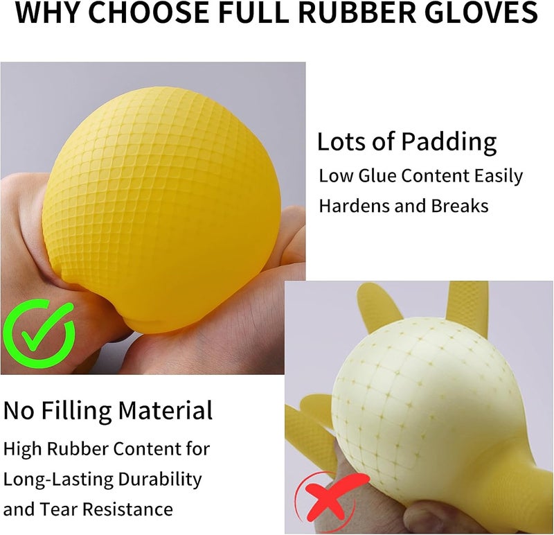 Disfore Rubber Cleaning-Dishwashing Gloves Kitchen-Dish - Thicken Kitchen Gloves for Washing Dishes，Reusable Rubber Gloves for Dishwashing，2 Pairs Yellow Beige Medium - Image 3