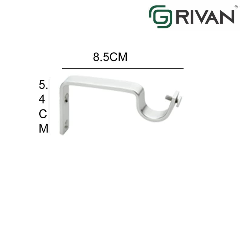 GRIVAN 3 line Stainless Steel Curtain Bracket Parda Holder with Support 1 Inch Rod Pocket Finials Designer Door and Window Rod Support Fittings Curtain Rod Holder Brown Pair of 6 - Image 4