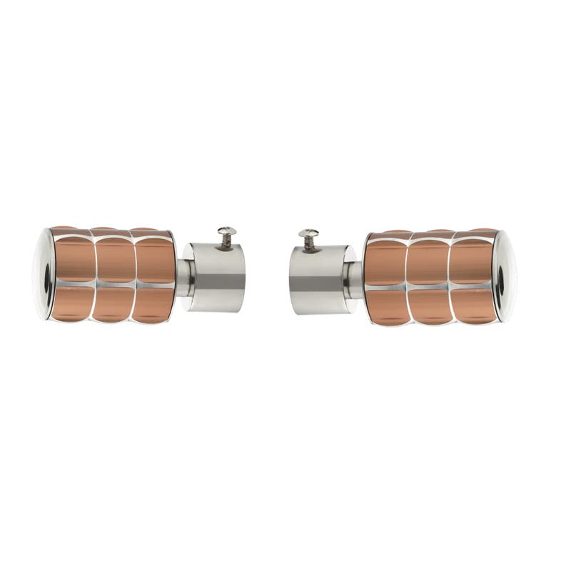 GRIVAN 3 line Stainless Steel Curtain Bracket Parda Holder with Support 1 Inch Rod Pocket Finials Designer Door and Window Rod Support Fittings Curtain Rod Holder Brown Pair of 6 - Image 2
