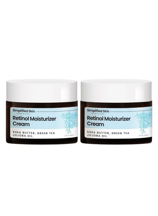 simplified skin 2.5% Retinol Cream Face Moisturizer W/Vitamin E & Hyaluronic Acid For Wrinkles & Acne Eye Cream Anti Aging Skin Care Night & Day Moisturizer Face Cream 1.7 Oz 2 Pack - Image 1