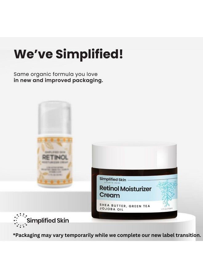 simplified skin 2.5% Retinol Cream Face Moisturizer W/Vitamin E & Hyaluronic Acid For Wrinkles & Acne Eye Cream Anti Aging Skin Care Night & Day Moisturizer Face Cream 1.7 Oz 2 Pack - Image 2