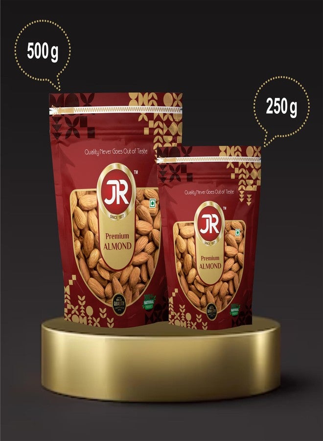 JR Whole Almonds | Fresh & Crunchy Natural Almonds | Plant-Based Protein | Ideal for Baking, Snacking & Cooking | Superfood | Fresh Dryfruit - 500g - Image 3