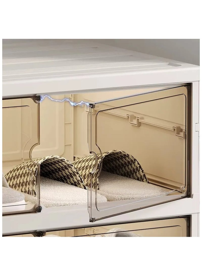 بلو فاير منظم أحذية شفاف بـ 9 طبقات | خزانة أحذية بلاستيكية قابلة للتكديس مع أبواب أمامية | رف أحذية لتوفير المساحة يتسع حتى 18 زوجًا | صناديق أحذية مقاومة للغبار بتصميم حديث | مناسب لغرف النوم والممرات والمدخل وسهل التركيب - Image 2