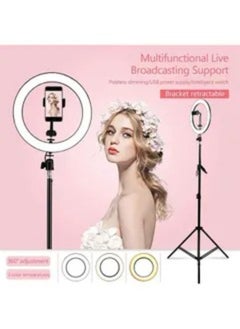 ماركة غير محددة حلقة إضاءة LED مقاس 12 بوصة مع حامل ثلاثي القوائم وحامل للهاتف أسود  - Image 3