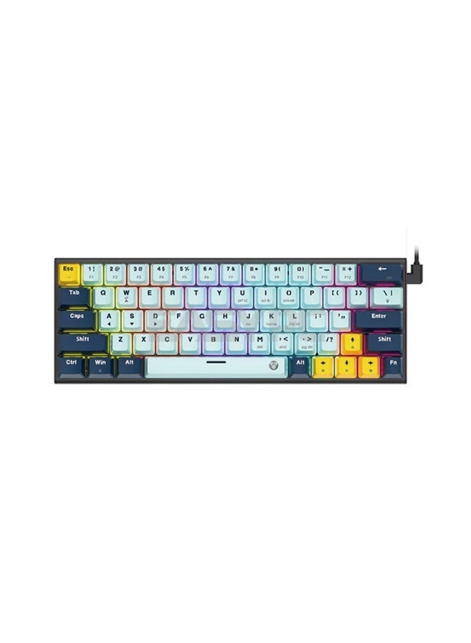 FANTECH MK874 V2 ATOM 63 MIZU Edition Mechanical Gaming Keyboard, Compact Layout, Multicolour Backlight, Sky Blue - Image 1