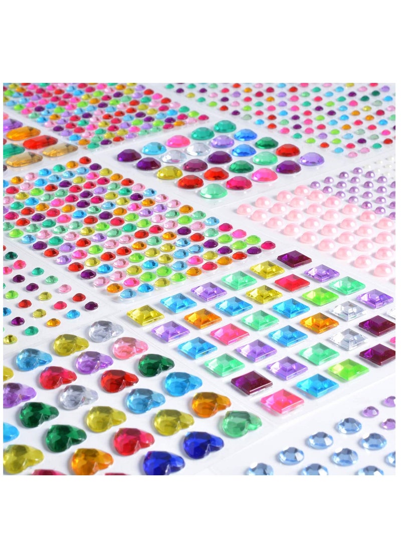 ملصقات أحجار الراين ذاتية اللصق، 1141 قطعة من الأحجار الكريمة للحرف اليدوية ملصقات أحجار الراين اللامعة للحرف اليدوية والأظافر والجسم والمكياج والمهرجانات - Image 1