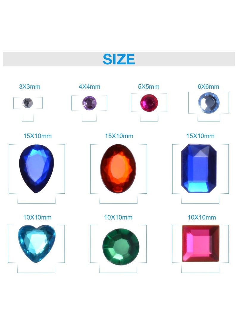 ملصقات أحجار الراين ذاتية اللصق، 1141 قطعة من الأحجار الكريمة للحرف اليدوية ملصقات أحجار الراين اللامعة للحرف اليدوية والأظافر والجسم والمكياج والمهرجانات - Image 3
