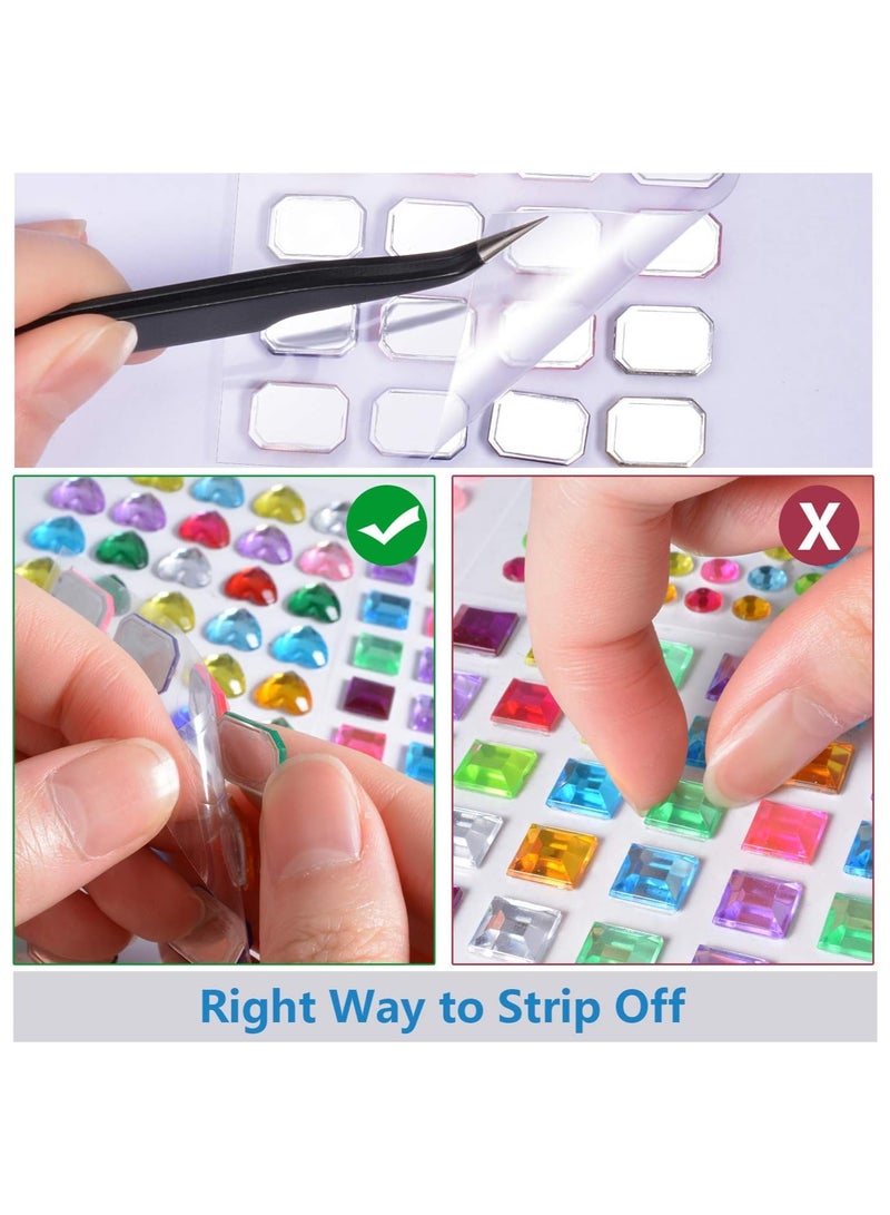 ملصقات أحجار الراين ذاتية اللصق، 1141 قطعة من الأحجار الكريمة للحرف اليدوية ملصقات أحجار الراين اللامعة للحرف اليدوية والأظافر والجسم والمكياج والمهرجانات - Image 4