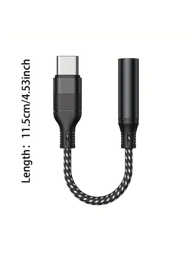 Black USB C to 35mm Headphone Adapter HiFi Audio Cable Converter for Samsung S23 S22 - Image 3