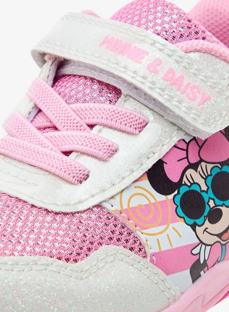 Disney  Minnie And Daisy Printed Light-Up School Sneakers With Hook And Loop Closure for Women | Best Price UAE