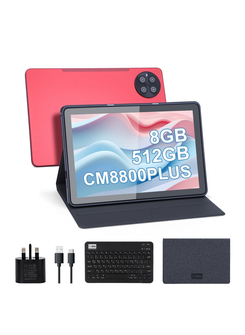 C idea 10.1 Inches Tablet,Android Tab,5G Tablet Dual SIM 8GB Ram 512GB Rom,10000mAh Battery With Bluetooth Keyboard,Mouse and Stylus - Image 1