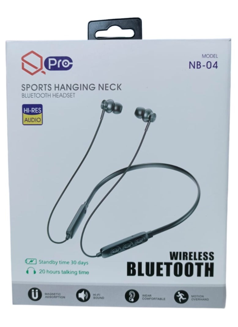 Qpro Wireless Bluetooth Headphones Earphone Bluetooth Wireless Neckband Flexible in-Ear Headphones Headset with Mic, Extra Deep Bass Hands-Free Call/Music, Sports Earbuds, Sweat Proof (Black)  - Image 1