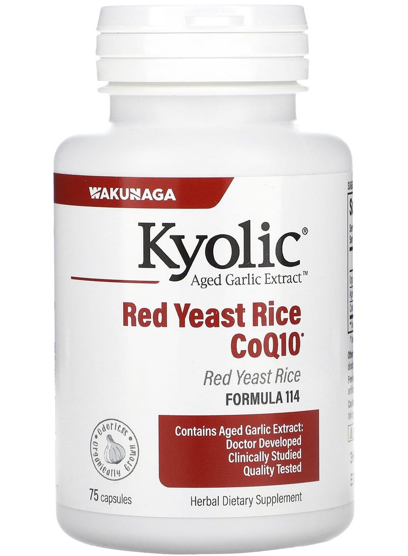 kyolic Aged Garlic Extract, Red Yeast Rice Plus CoQ10, 75 Capsules