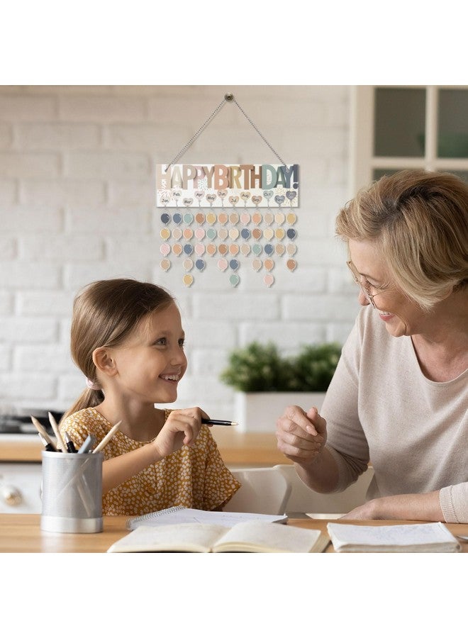 Eersida Birthday Calendar Wall Hanging Family Birthday Plaque With Tags Acrylic Birthday Reminder Calendar Board Classroom Birthday Reminder 120 Tags Christmas Party Gifts Home Decor(Boho Color) - Image 5