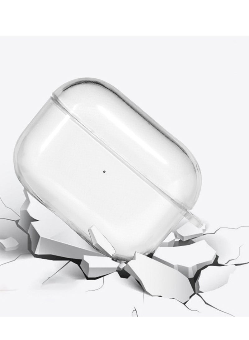 CATANES Airpod Pro Crystal Clear Shockproof Case Transparent Ultra Slim Cover with Keychain Carabiner - Image 3