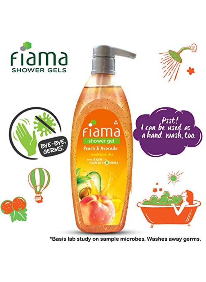 Fiama Shower Gel Peach & Avocado, Body Wash With Skin Conditioners For Soft Moisturised Skin, 500Ml Pump - Image 3