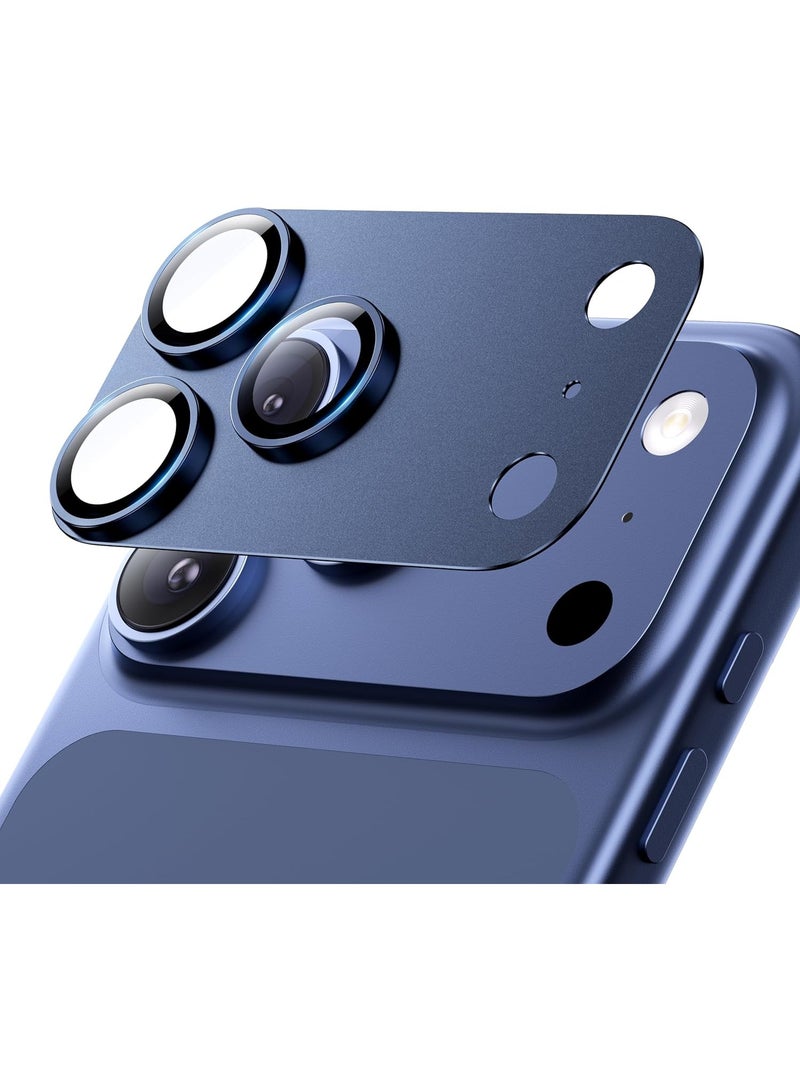 For iPhone 17 Pro Camera Lens Protector [Drop Protection] [Full Coverage] [3D Metal] [Case Friendly] Tempered Glass Camera Cover — Blue - Image 1