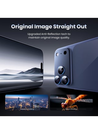 For iPhone 17 Pro Camera Lens Protector [Drop Protection] [Full Coverage] [3D Metal] [Case Friendly] Tempered Glass Camera Cover — Blue - view 3