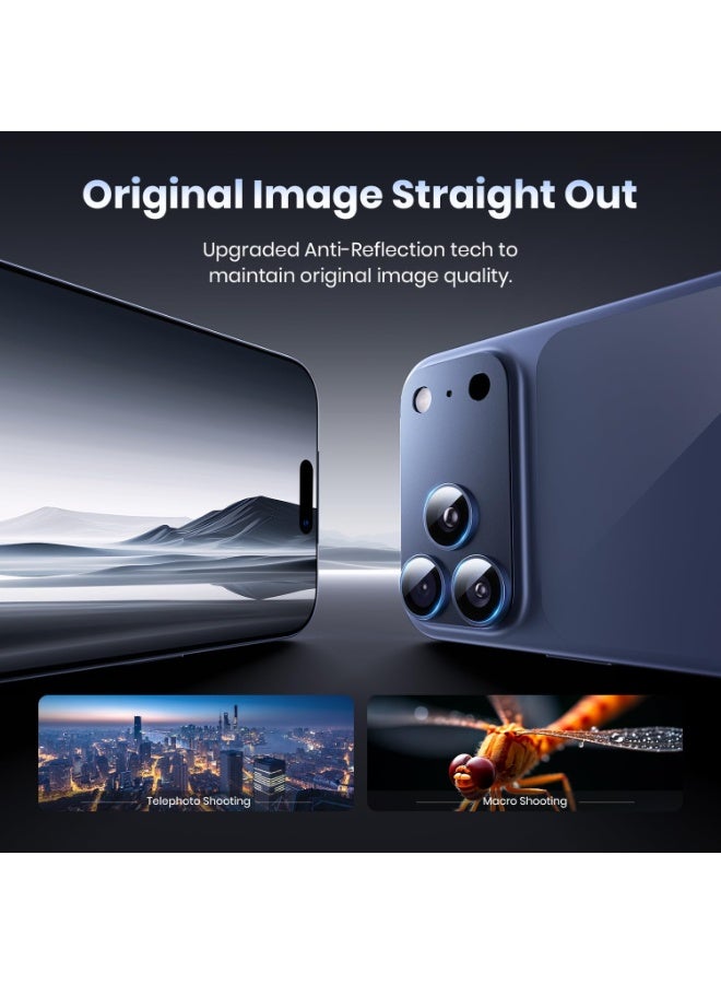 For iPhone 17 Pro Camera Lens Protector [Drop Protection] [Full Coverage] [3D Metal] [Case Friendly] Tempered Glass Camera Cover — Blue - Image 3